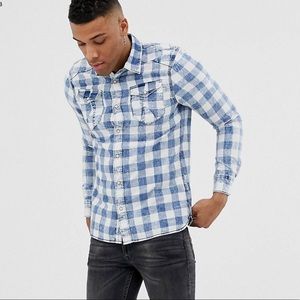 Western Denim Check Shirt